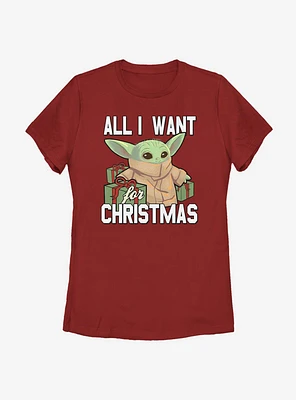 Star Wars The Mandalorian Christmas Baby V2 Womens T-Shirt
