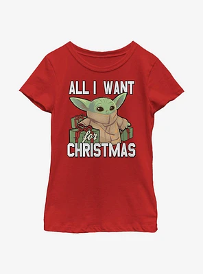 Star Wars The Mandalorian Christmas Baby V2 Youth Girls T-Shirt