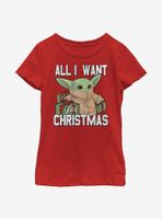 Star Wars The Mandalorian Christmas Baby V2 Youth Girls T-Shirt