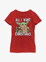 Star Wars The Mandalorian Christmas Baby V2 Youth Girls T-Shirt