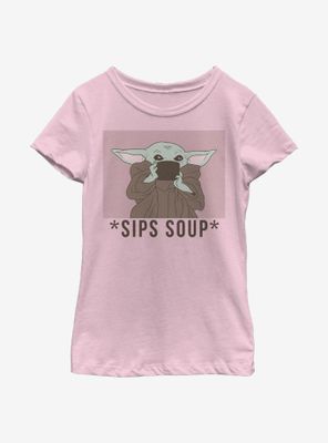 Star Wars The Mandalorian Sips Tea Youth Girls T-Shirt