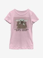 Star Wars The Mandalorian Sips Tea Youth Girls T-Shirt