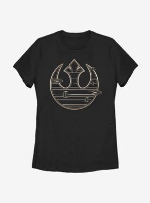 Star Wars Episode VIII: The Last Jedi Gold Rebel Logo Womens T-Shirt