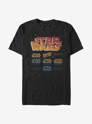 Star Wars Movie Titles T-Shirt