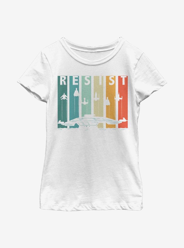 Star Wars Resist Panel Youth Girls T-Shirt