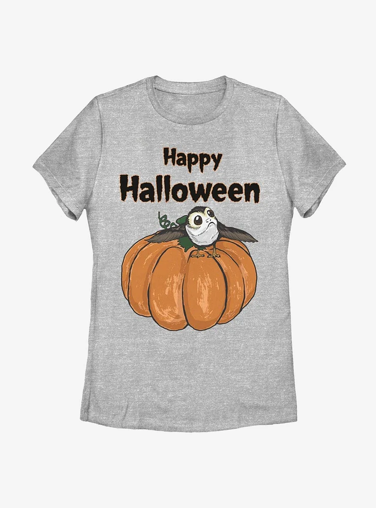 Star Wars Episode VIII: The Last Jedi Porg On A Pumpkin Womens T-Shirt