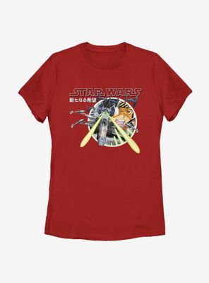 Star Wars Red Run Japanese Text Womens T-Shirt