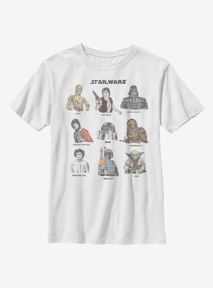 Star Wars Retro Character Cast Youth T-Shirt