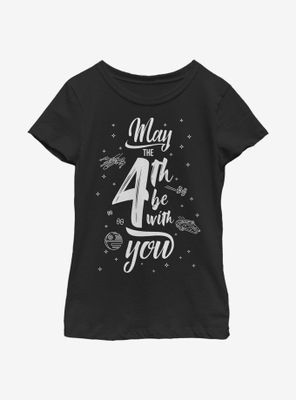 Star Wars Space Text May Fourth Youth Girls T-Shirt