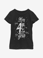 Star Wars Space Text May Fourth Youth Girls T-Shirt