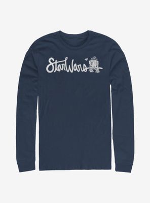 Star Wars Cursive R2-D2 Long-Sleeve T-Shirt