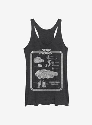 Star Wars Millennium Falcon Construction Womens Tank Top