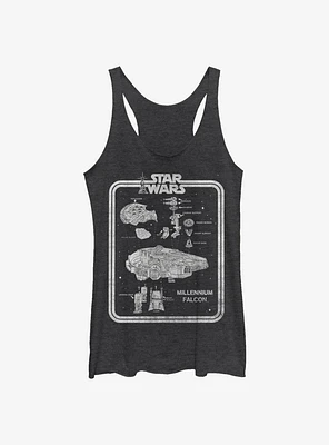 Star Wars Millennium Falcon Construction Womens Tank Top