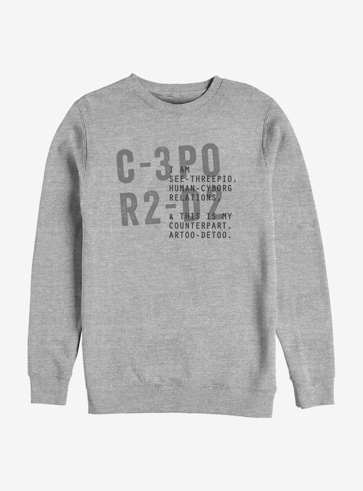 Star Wars C-3PO And R2-D2 Sweatshirt