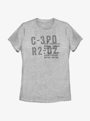 Star Wars C-3PO And R2-D2 Womens T-Shirt