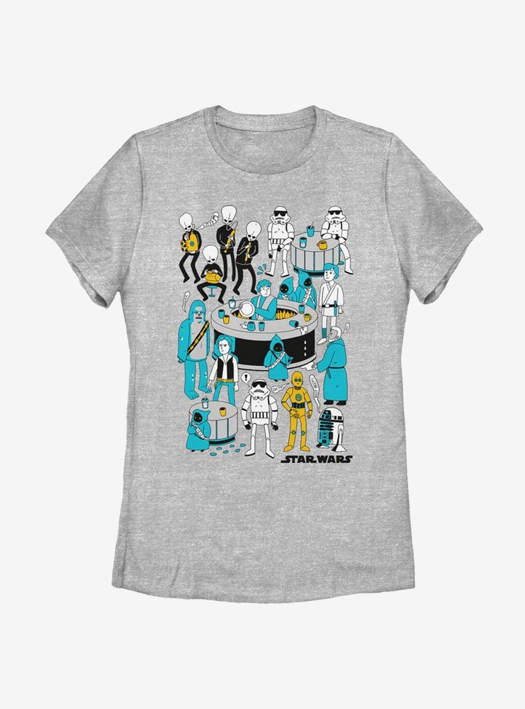 Star Wars Foil Cantina Doodle Womens T-Shirt