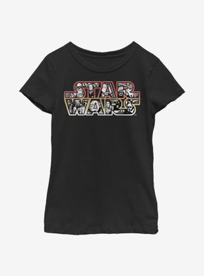 Star Wars Comic Logo Fill Youth Girls T-Shirt