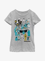 Star Wars Foil Cantina Doodle Youth Girls T-Shirt