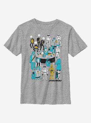 Star Wars Foil Cantina Doodle Youth T-Shirt