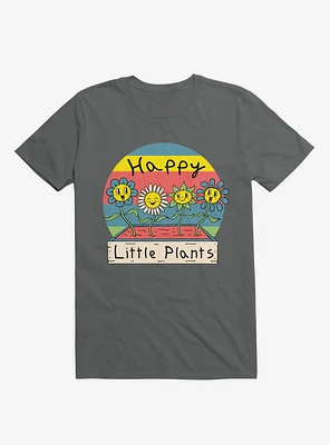 Happy Little Plants Charcoal Grey T-Shirt