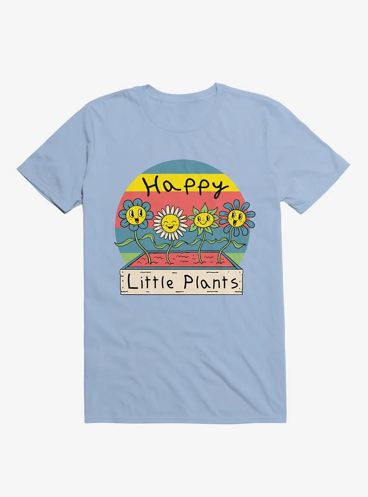 Happy Little Plants Light Blue T-Shirt