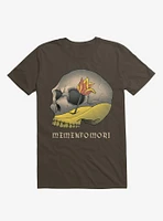 Memento Mori Flower Skull Brown T-Shirt