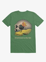 Memento Mori Flower Skull Kelly Green T-Shirt