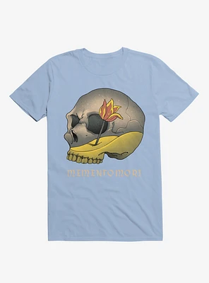 Memento Mori Flower Skull Light Blue T-Shirt