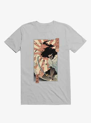 Samurai Sword Ocean Ukiyo-E Ice Grey T-Shirt