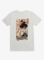 Samurai Sword Ocean Ukiyo-E White T-Shirt
