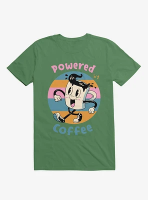 Powered By Coffee Kelly Green T-Shirt