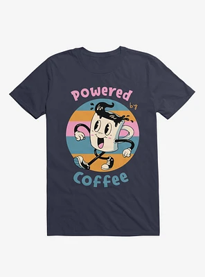 Powered By Coffee Navy Blue T-Shirt