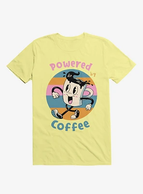 Powered By Coffee Corn Silk Yellow T-Shirt