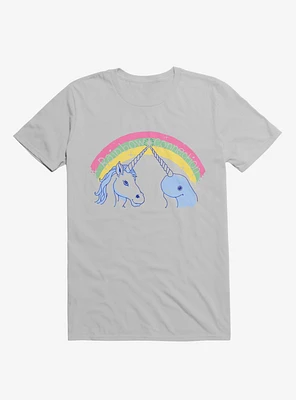 Rainbow Connection Unicorn And Narwhal Ice Grey T-Shirt