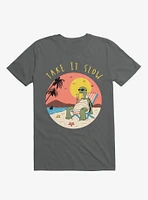 Take It Slow! Turtle Beach Charcoal Grey T-Shirt