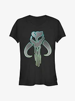 Star Wars The Mandalorian Mando Silver Girls T-Shirt