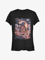 Star Wars The Mandalorian Mando Painted Stars Girls T-Shirt