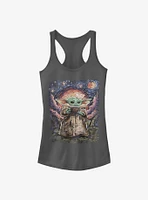 Star Wars The Mandalorian Child Sipping Night Sky Girls Tank