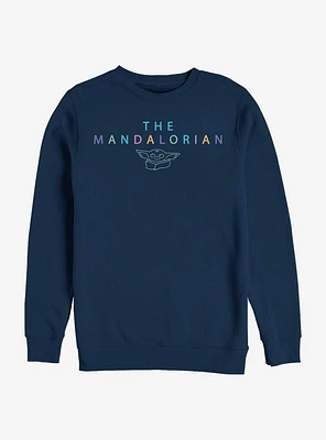 Star Wars The Mandalorian Child Cute Lettering Crew Sweatshirt