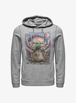 Star Wars The Mandalorian Child Sipping Night Sky Hoodie