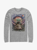 Star Wars The Mandalorian Child Sipping Night Sky Long-Sleeve T-Shirt