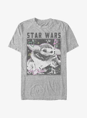 Star Wars The Mandalorian Child Doodle Photo T-Shirt