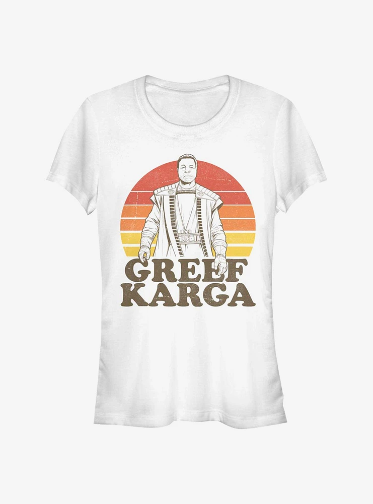 Star Wars The Mandalorian 70's Retro Sunset Greef Girls T-Shirt