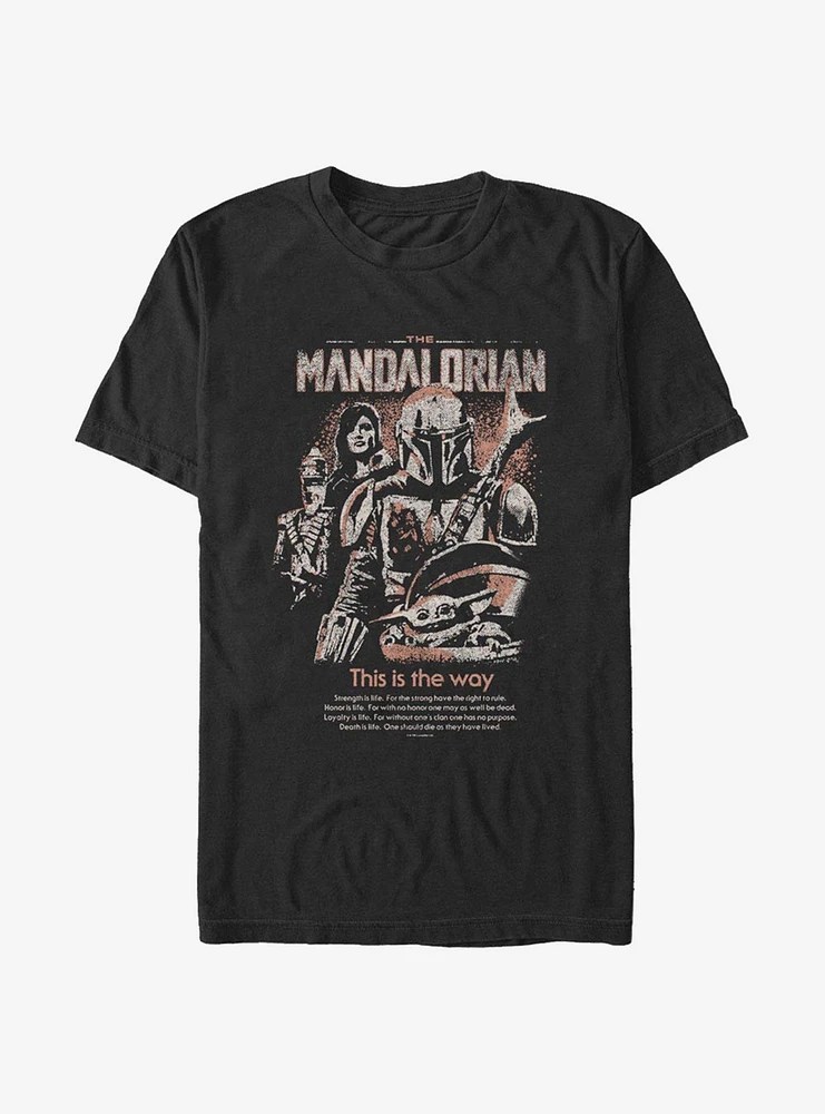 Star Wars The Mandalorian Retro Pop Poster T-Shirt