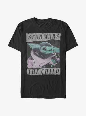 Star Wars The Mandalorian Child Grunge Photo T-Shirt