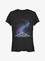Star Wars The Mandalorian Child Galaxy Peek Girls T-Shirt