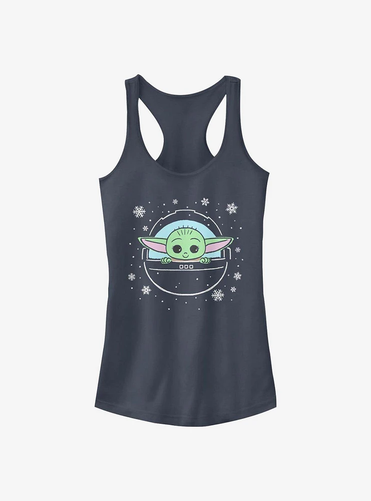 Star Wars The Mandalorian Child Loves Snow Girls Tank