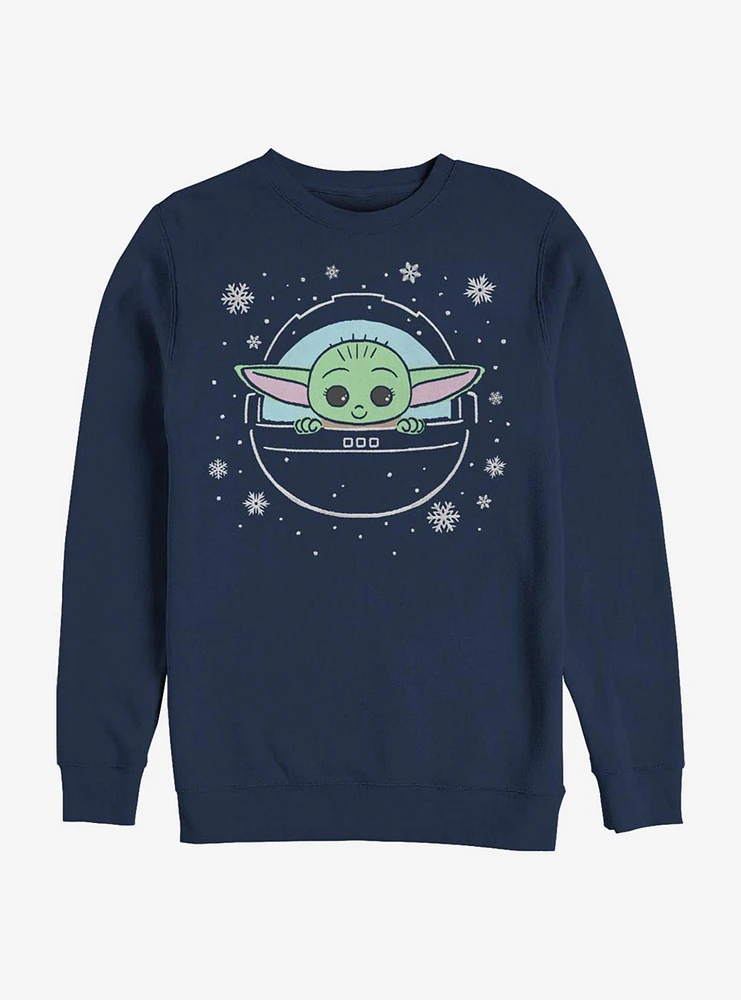 Star Wars The Mandalorian Child Loves Snow Crew Sweatshirt