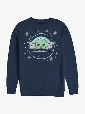 Star Wars The Mandalorian Child Loves Snow Crew Sweatshirt