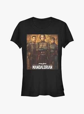 Star Wars The Mandalorian Blue Poster Girls T-Shirt